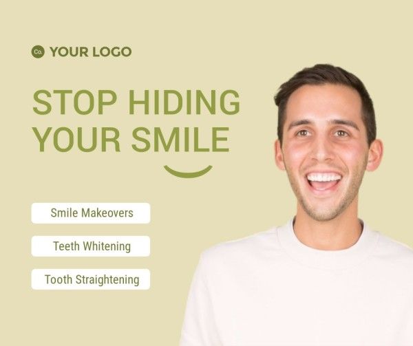 man, dental, promotion, Teeth Whitening Facebook Post Template