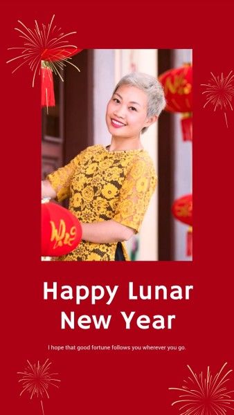 2022, tiger, chinese new year, Red Happy Lunar New Year Instagram Story Template