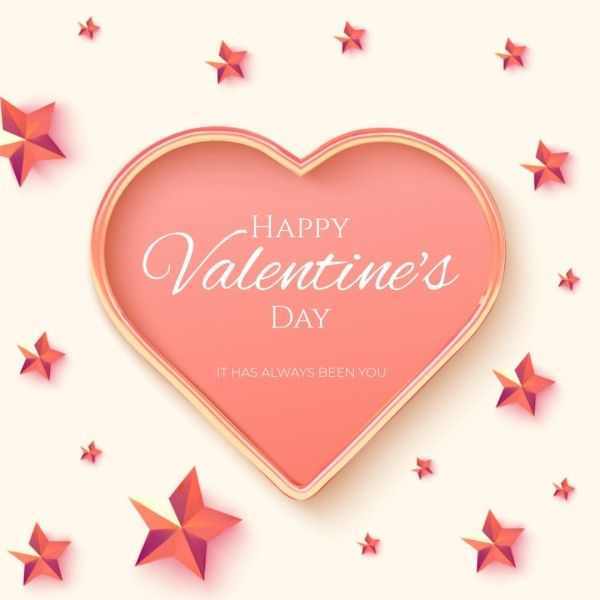 love, life, simple, Pink Elegant Happy Valentines Day Instagram Post Template