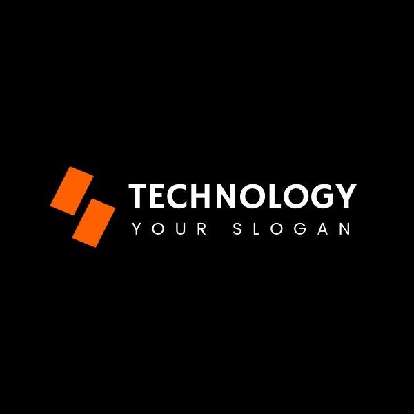 slogan, business, information technology, Black Technology Logo Template