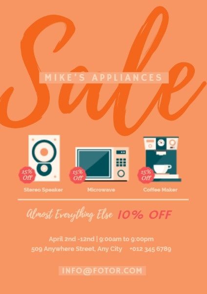 discount, electronic, store, Appliance Sale Flyer Template