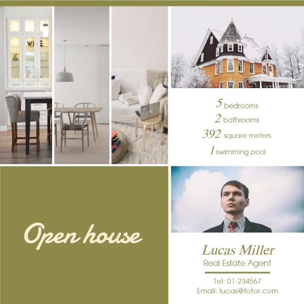 real estate, realtor, life, Open House Sales Instagram Post Template