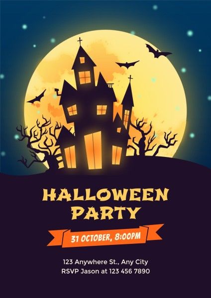 holiday, celebration, event, Scary Halloween Party Poster Template