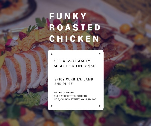 Funky Roasted Chicken Facebook Post