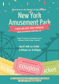 entertainment, sale, sales, Amusement Park Ads Flyer Template