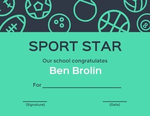 Sport Star Certificate