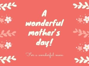 greeting, gratitude, flower, Wonderful Mother's Day Card Template