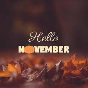 autumn, season, pumpkin, Hello November Instagram Post Template