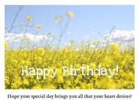 anniversary, floral, happy birthday, Yellow Sunflower Birthday Wishes Card Template