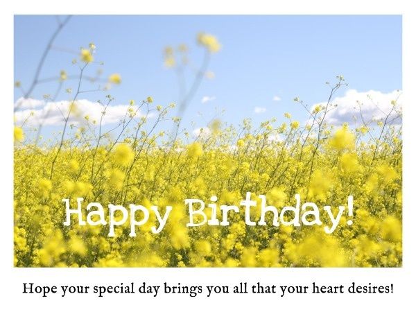 黄色のひまわりの誕生日の願いカード メッセージカード