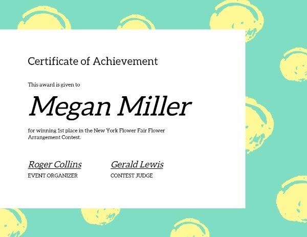 certificate of achivement, achivement, contest, Cute Background Certificate Template