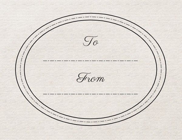 diy, homemade, note, Vintage Brown Round Frame Label Template