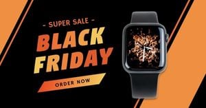 discount, promotion, handbags, Black Apple Watch Super Black Friday Sale Facebook App Ad Template