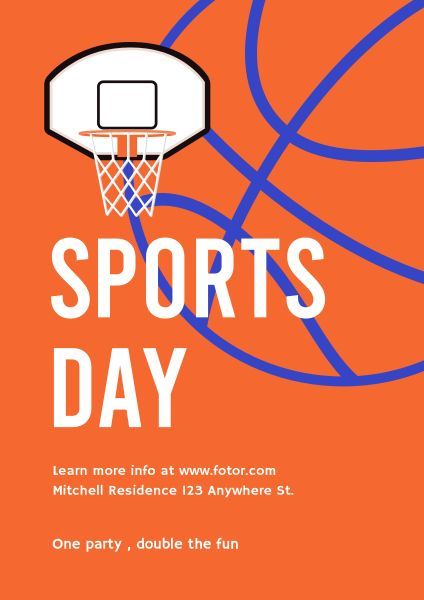 game, gaming, competition, Basketball Sports Day Poster Template
