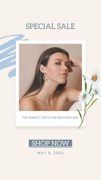 mothers day, mother day, promotion, Pastel Beige Illustration Mother's Day Sale Instagram Story Template