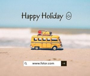 travel, vacation, trip, Simple Modern Happy Summer Holiday Facebook Post Template