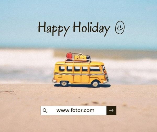 Simple Modern Happy Summer Holiday Facebook Post Template and Ideas for  Design | Fotor