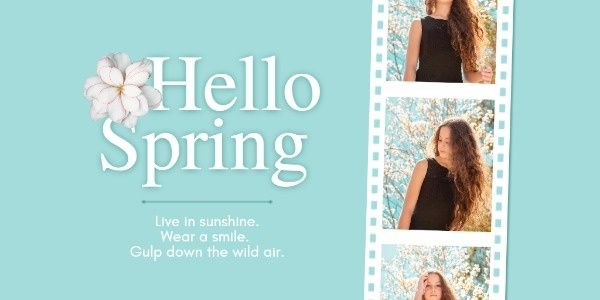 season, greeting, quote, Spring Collage Twitter Post Template