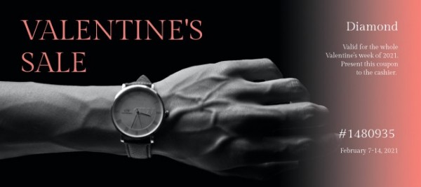 Chèque-cadeau de vente de diamants de la Saint-Valentin noire