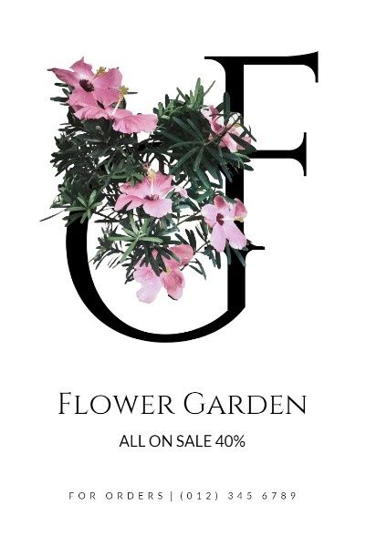 garden, floral, plant, White Background Of Flower Store Sale Pinterest Post Template