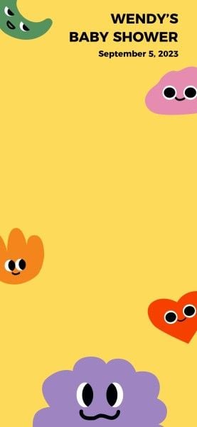 cartoon, calendar, background, Yellow Baby Shower Snapchat Geofilter Template