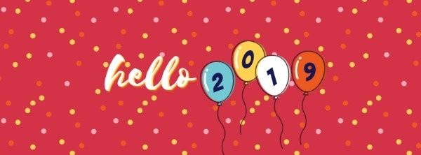 greeting, new year, festival, Welcome 2019 Facebook Cover Template