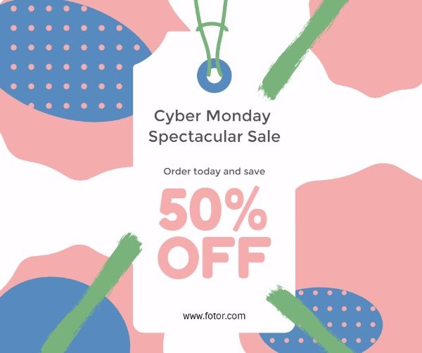 sales, promotion, discount, Cyber monday Facebook Post Template
