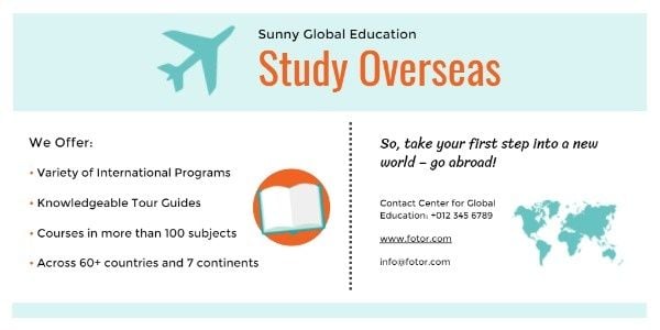 abroad, education agency, education, Study Overseas Twitter Post Template