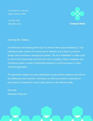 business, promotion, technology, Blue Tech Company Greeting Letter Letterhead Template