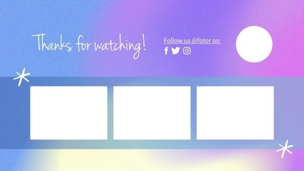 end cards, video, watching, Gradient Dreamy Youtube End Screen Template