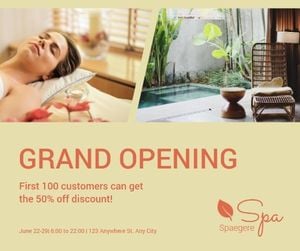 flyer, sale, marketing, Spa Center Grand Opening  Facebook Post Template