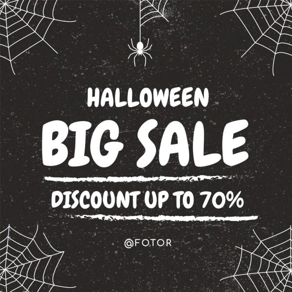 Black Halloween Big Sale Discount Instagram Post
