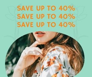 sale, marketing, business, Green Save Up Promotion Facebook Post Template