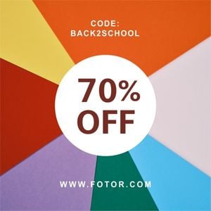 promotion, sale, advertising, Back To School Discount Instagram Post Template