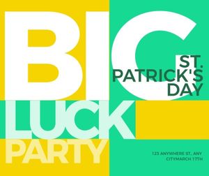 st patricks day, happy st patricks day, st. patrick, Green Yellow Saint Patricks Day Party Event Facebook Post Template
