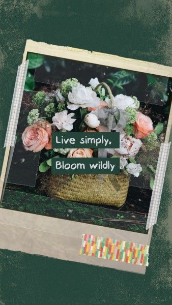 Green Background Of Flower Blossom Instagram Story