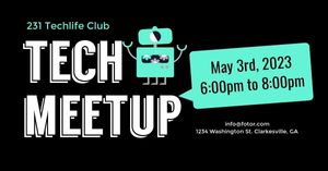 cover photo, technology, date, Tech Meetup Facebook Event Cover Template