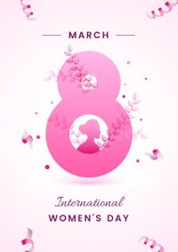 ピンク国際女性デー ポスター