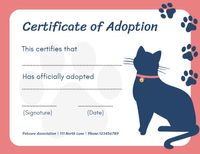 official, office, prize, Adoption Certificate Template