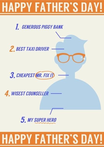 dad, man, greeting, Father's Day Poster Template