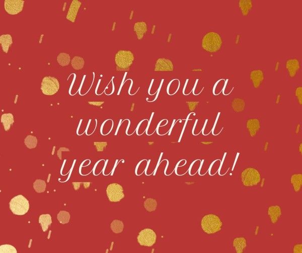 wishes, festival, simple, Red Blessing New Year Facebook Post Template