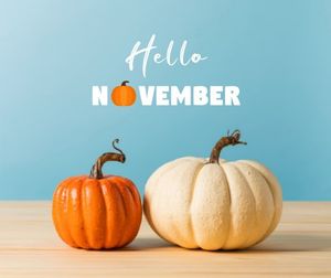 autumn, season, greeting, Hello November Facebook Post Template