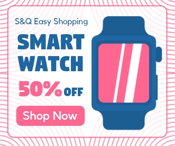 智能手表在线销售横幅广告 中尺寸广告