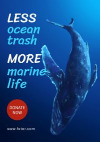 public interest, charity, donate, Save Ocean Life Flyer Template