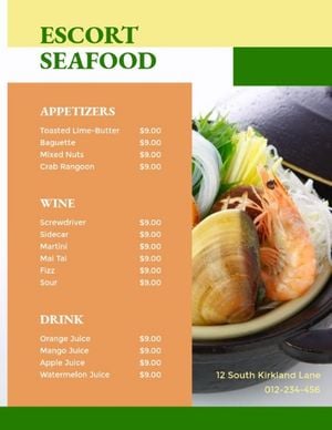 seafood, promotion, business, Orange Asian Food Month Menu Template
