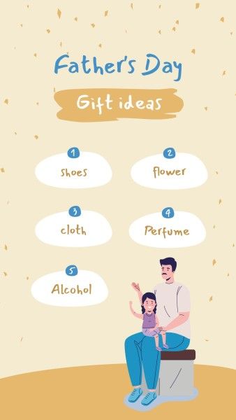 gift ideas, dad, promotion, Yellow Illustration Father's Day Gift Guide Instagram Story Template