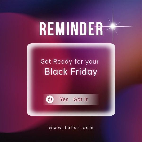 blackfriday, social media, promotion, Purple Black Friday Sale Reminder Instagram Post Template