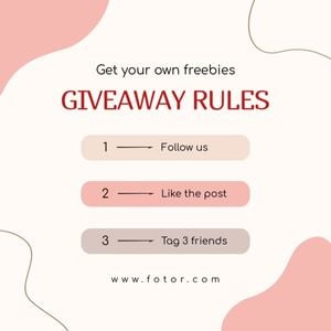 social media, fashion, account, Pink Branding Giveaway Rules Freebies Instagram Post Template