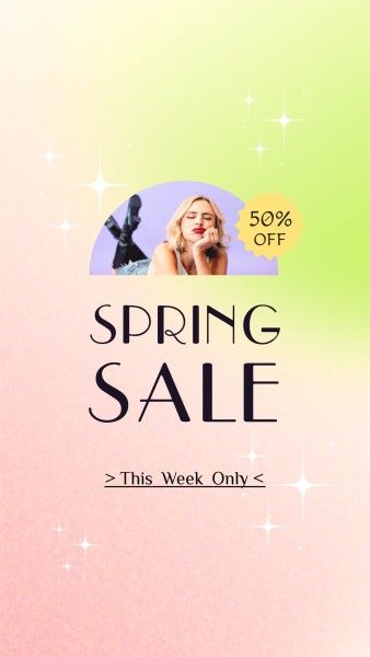 instagram reels, spring sale, promotion, Pastel Gradient Spring Fashion Sale Reels Cover Instagram Story Template