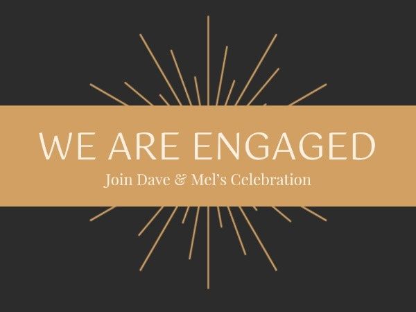 proposal, celebration, gathering, Orange Engagement Party Card Template